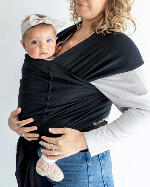 WINTER SALE 15% OFF! Pocket wrap carrier 100% organic - black & FREE Doll's wrap (valued at $19.95)