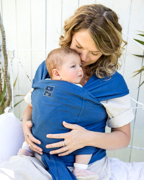 WINTER SALE 15% OFF! Pocket wrap carrier 100% organic carrier - byron blue & FREE Doll's wrap (valued at $19.95)