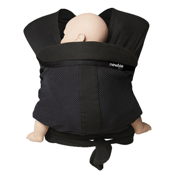 Newbie Love wrap baby carrier premium mesh black hugabub