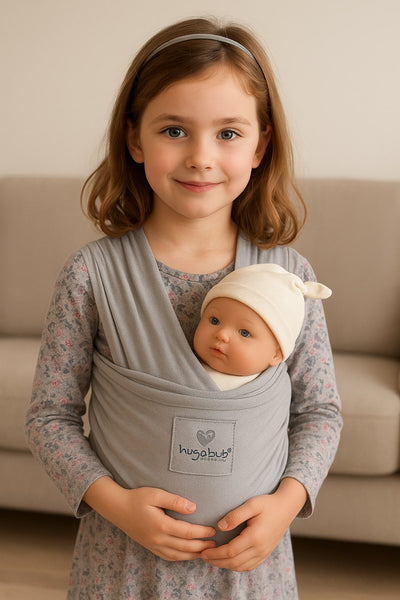 WINTER SALE 15% OFF! Lightweight wrap carrier 100% organic carrier - charcoal & FREE Doll's wrap (valued at $19.95)