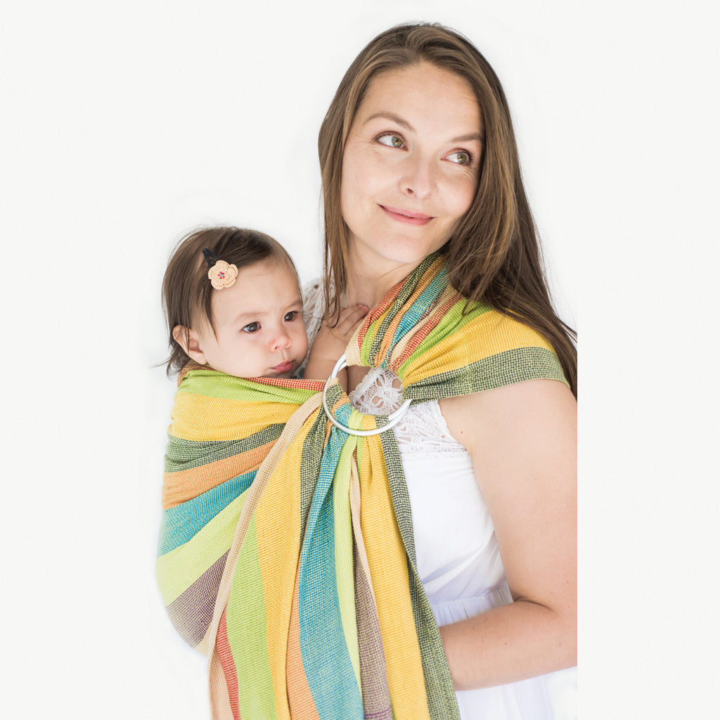 AUTUMN DEAL! Mesh ring sling 100% organic - eucalyptus dreaming & FREE Doll's wrap (valued at $19.95)